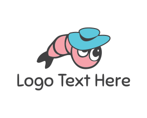 Character - Shrimp Hat Cartoon logo design