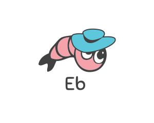 Shrimp Hat Cartoon  Logo