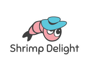 Shrimp Hat Cartoon  logo design