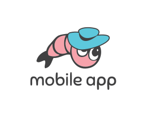 Cute - Shrimp Hat Cartoon logo design