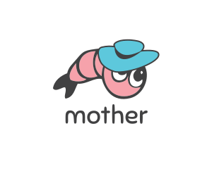 Food - Shrimp Hat Cartoon logo design
