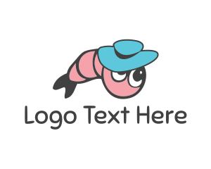 Cartoon - Shrimp Hat Cartoon logo design