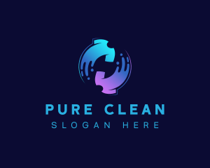 Laundry Tshirt Washing logo design