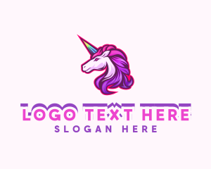Horse - Rainbow Gaming Unicorn logo design