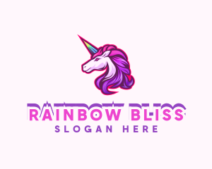 Rainbow Gaming Unicorn logo design