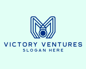Winning - Modern Blue Medal logo design