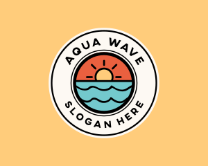 Sun Ocean Wave logo design