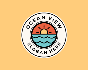 Sun Ocean Wave logo design