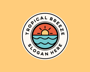 Caribbean - Sun Ocean Wave logo design