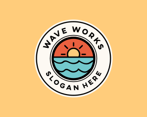 Sun Ocean Wave logo design