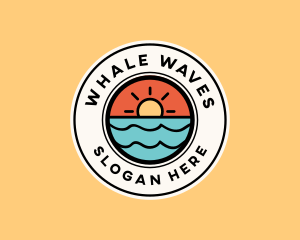 Sun Ocean Wave logo design