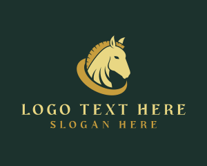 Wildlife - Gold Horse Equestrian logo design