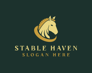 Horse - Gold Horse Equestrian logo design