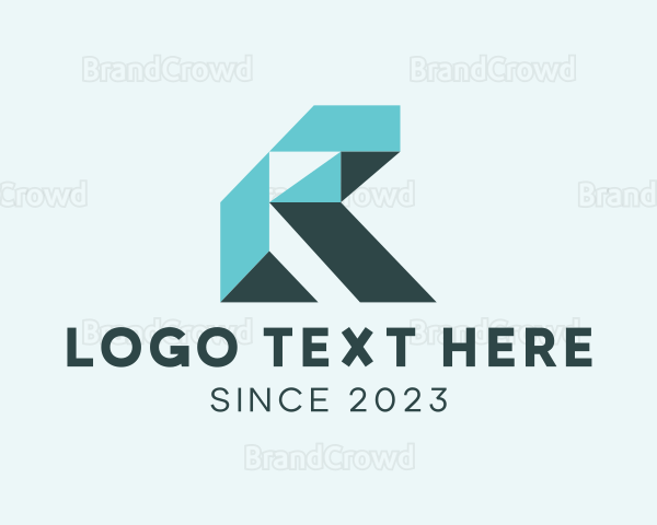 Geometric Digital Letter R Logo