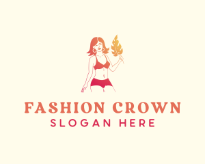 Bikini Leaf Fashion logo design