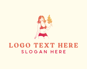 Bikini Leaf Fashion Logo