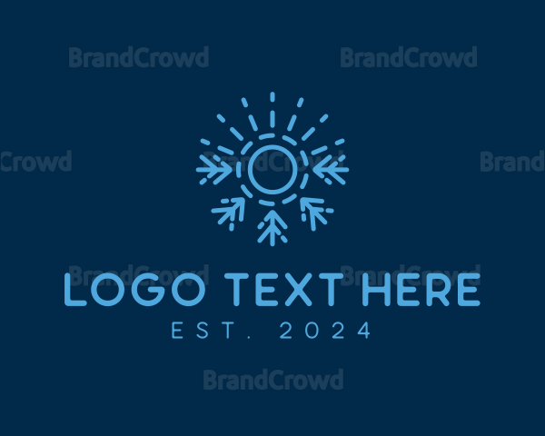 Blue Sun Snowflake Logo