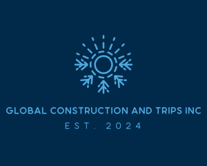 Direction - Blue Sun Snowflake logo design