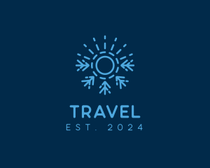 Atlas - Blue Sun Snowflake logo design