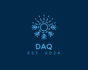 International - Blue Sun Snowflake logo design