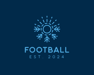 Hot - Blue Sun Snowflake logo design