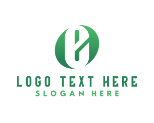 Modern - Green Oval E logo design
