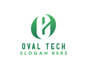 Oval - Green Oval E logo design