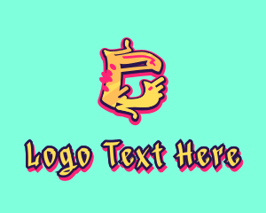 Teenager - Graffiti Art Letter C logo design