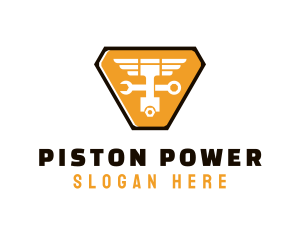 Piston - Piston Wrench Repair logo design