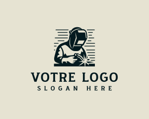 Helmet - Welding Fabrication Blowtorch logo design
