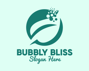 Bubble Leaf Plant logo design