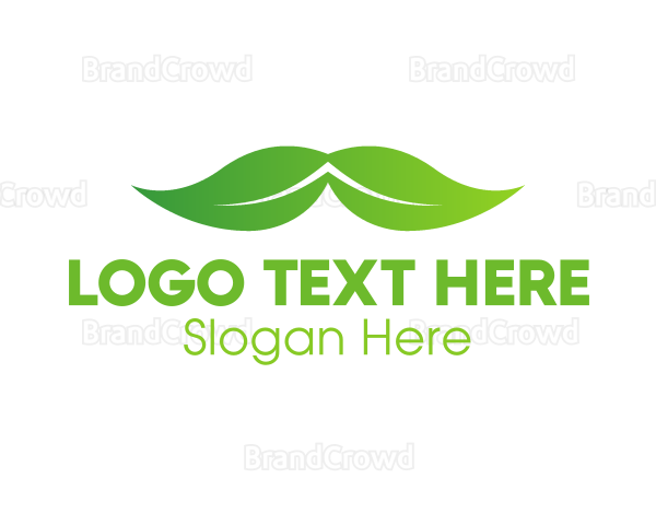 Eco Barber Mustache Logo