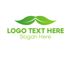 Green Square - Eco Barber Mustache logo design