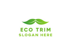 Eco Barber Mustache logo design