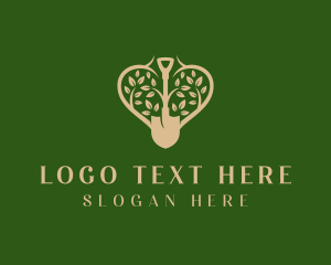 Plant - Shovel Lawn Gardening logo design