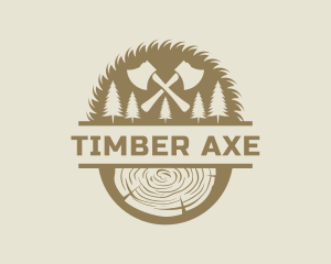 Lumberjack Axe Woodwork logo design