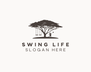 Swing - Tree Swing Playground logo design