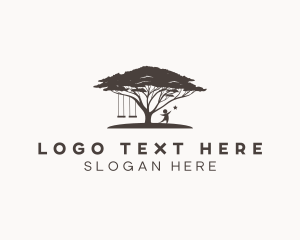 Dream - Tree Swing Playground logo design