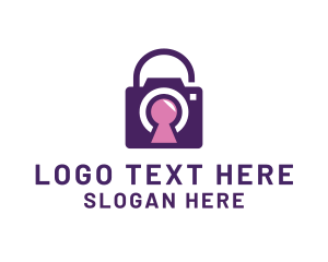 Violet - Padlock Secure Camera logo design