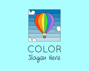 Colorful Hot Air Balloon logo design
