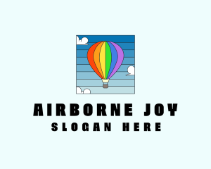 Colorful Hot Air Balloon logo design