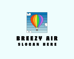 Colorful Hot Air Balloon logo design