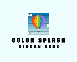 Colorful Hot Air Balloon logo design