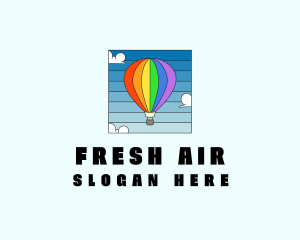 Colorful Hot Air Balloon logo design