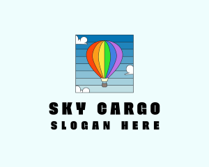 Colorful Hot Air Balloon logo design