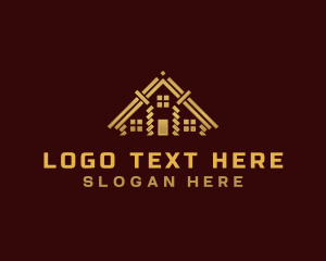 Real estate Roof Cabin Logo