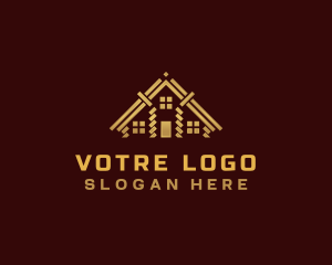 Real estate Roof Cabin logo design