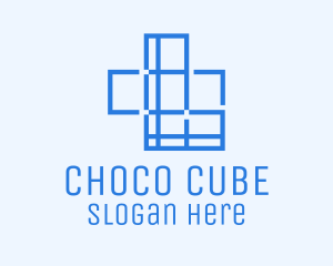 Care - Blue Cross Outline logo design