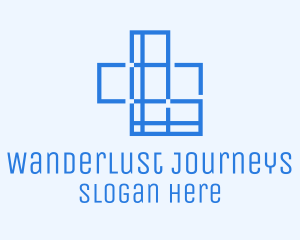 Medicine - Blue Cross Outline logo design