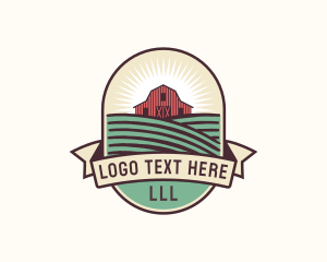 Barn - Organic Farm Field logo design